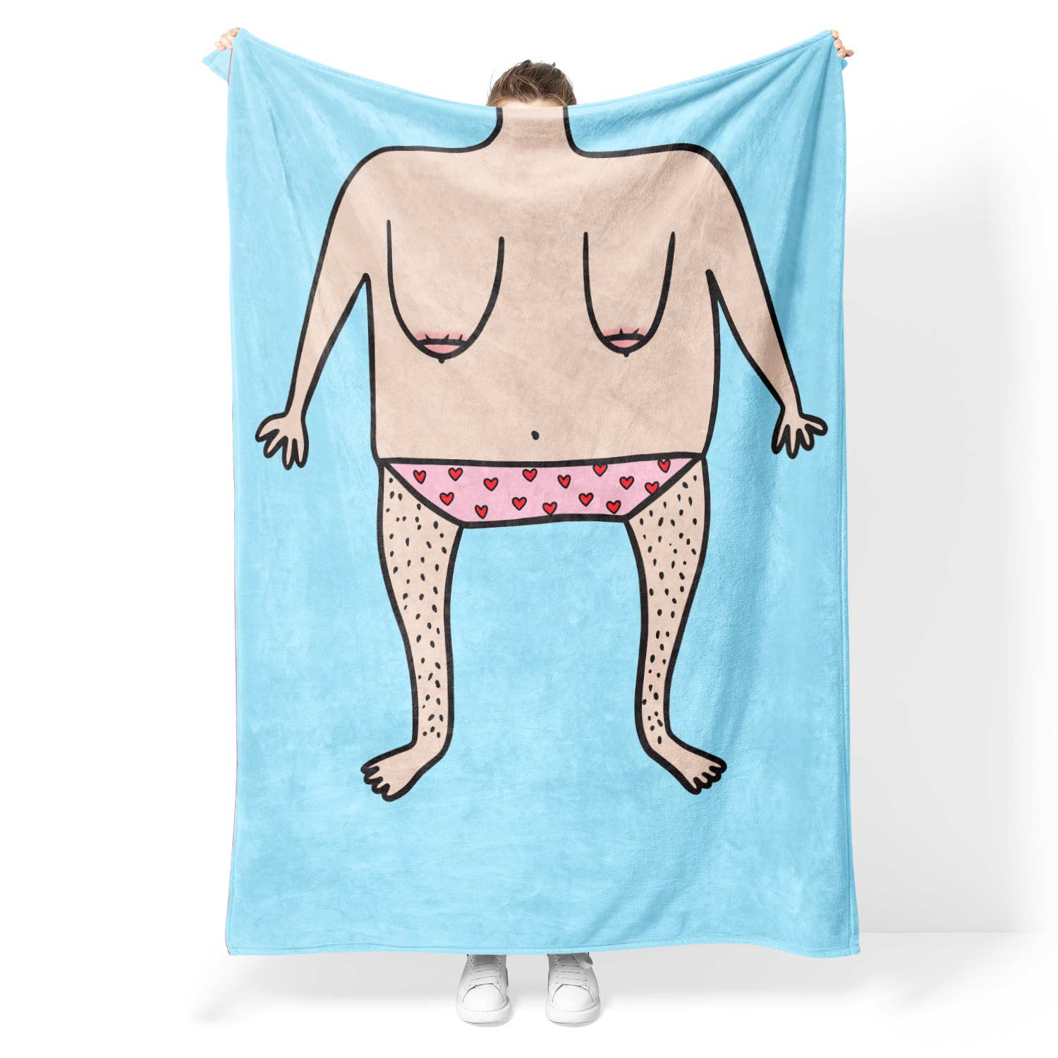 Funny Nude Doodle Blanket - Photo Blanket