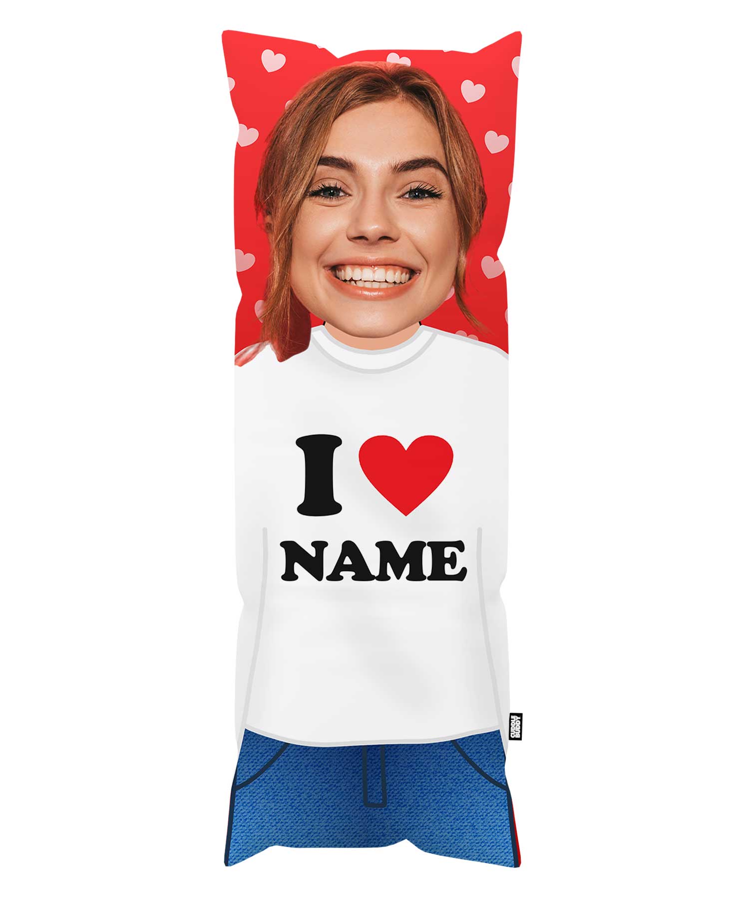 I Heart Your Name Custom Body Pillow