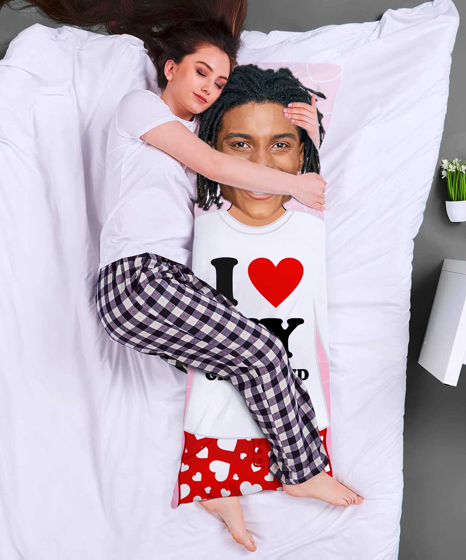 I Love My Girlfriend Custom Body Pillow