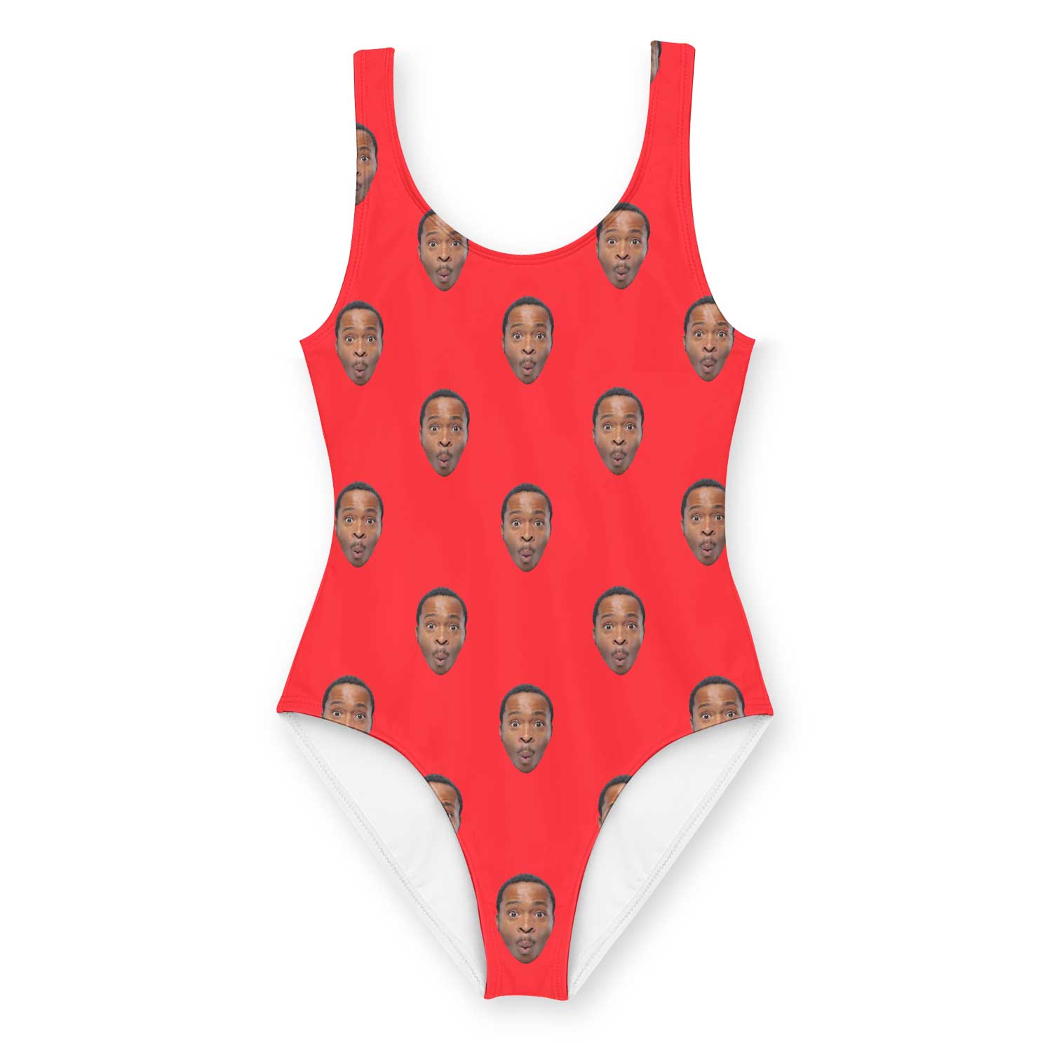 personalised swimsuit red