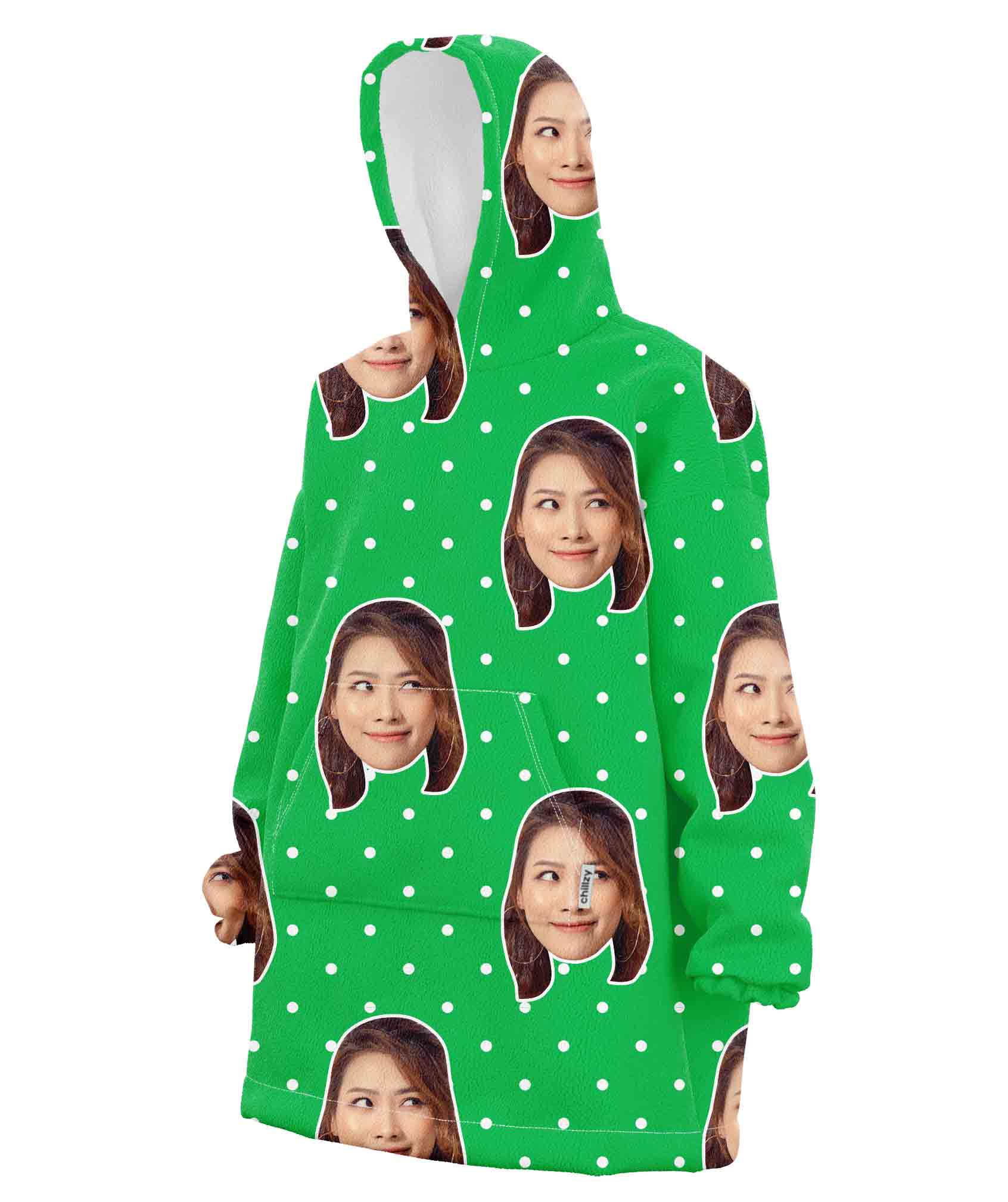 Spotty Face Custom Hoodie Blanket