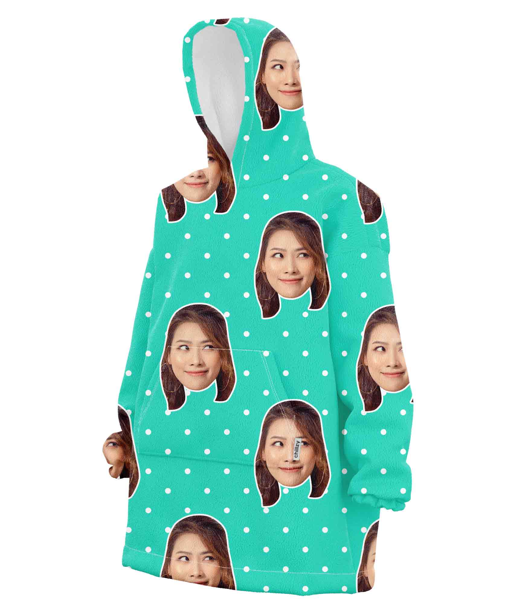 Spotty Face Custom Hoodie Blanket