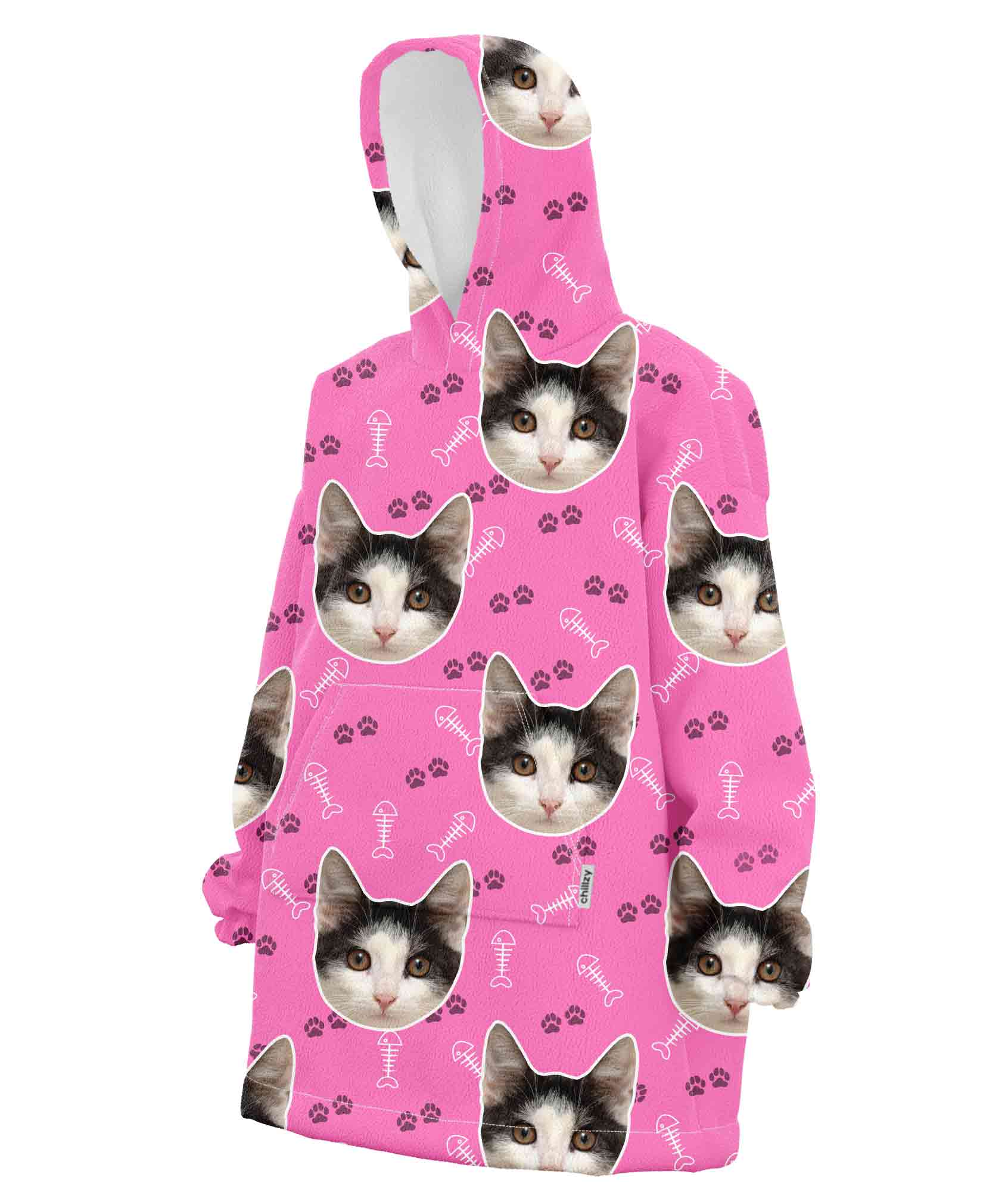 Your Cat Hoodie Blanket Custom Cat Blanket Hoodie