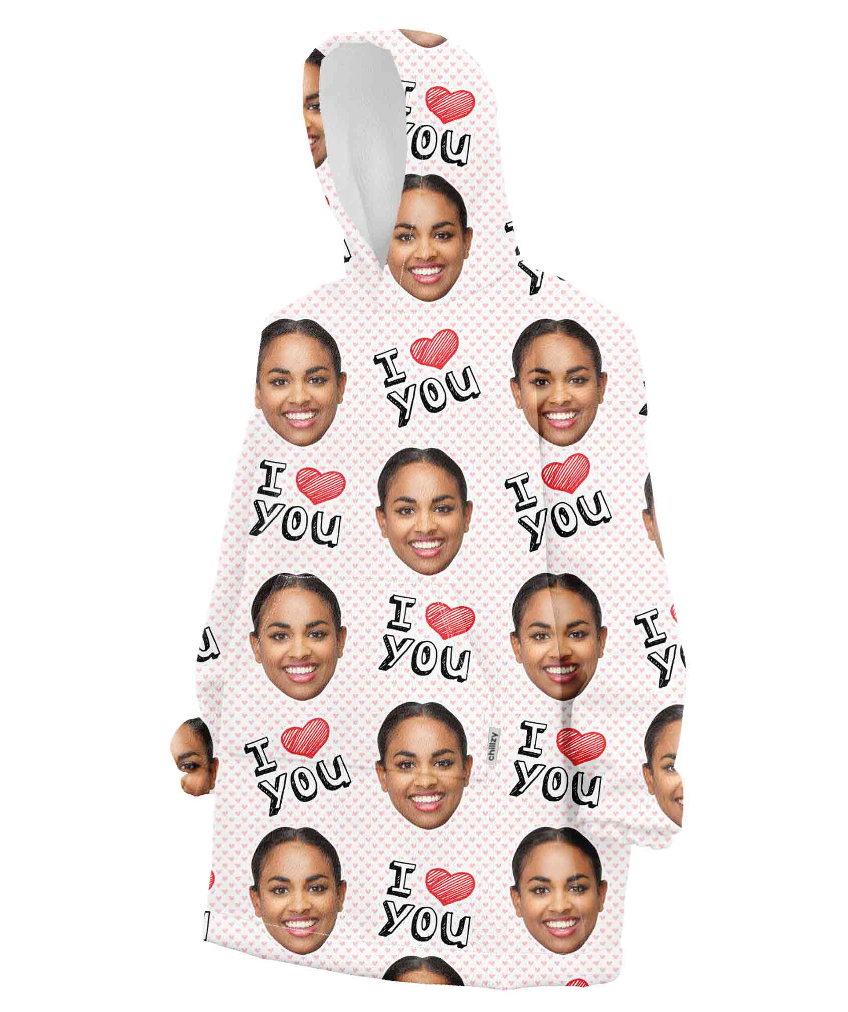 I Heart You Custom Hoodie Blanket