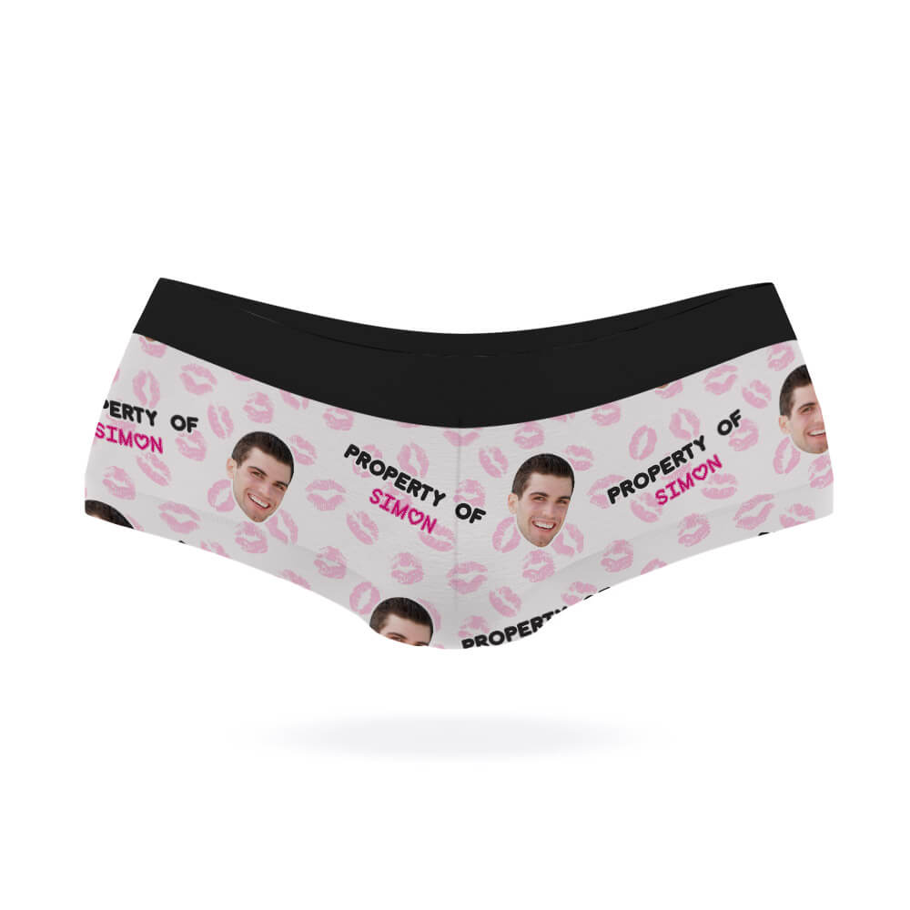Deep Pink Custom Photo Face Women's Underwear Personalized Name