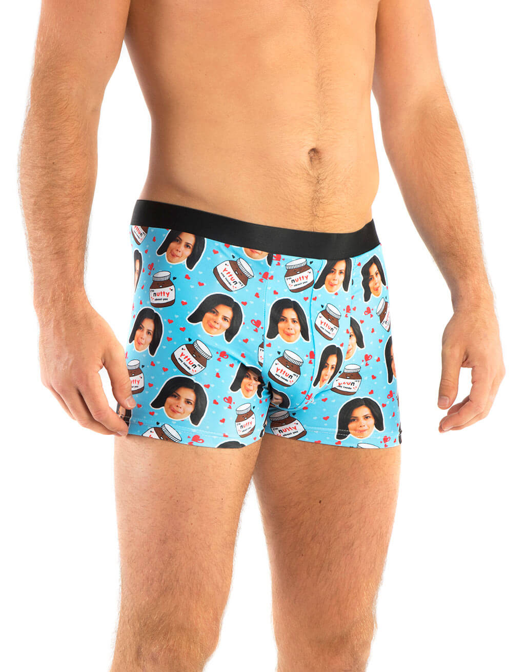 Personalized Funny Face Men's Boxers with Kiss Gift for Him